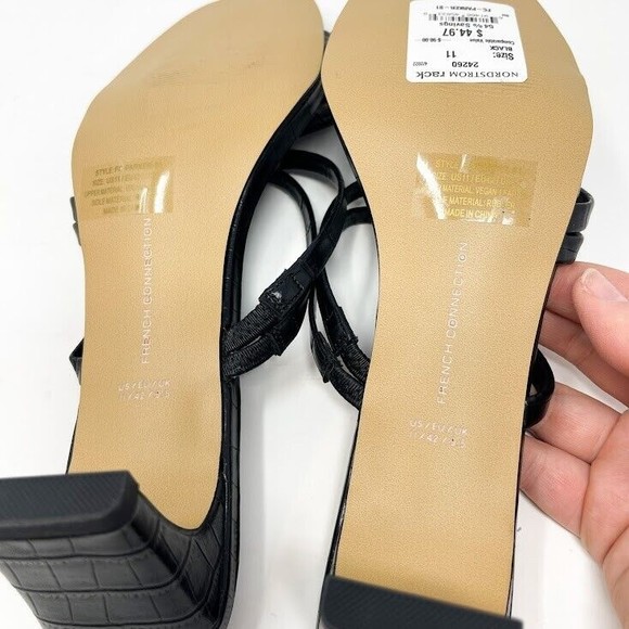 French‎ Connection Parker Strappy Heel Sandals Womens Leather Dress Sandal Sz 11 - Picture 7 of 7